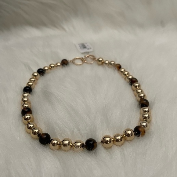 Ralph Lauren Gold-Tone & Tortoise-Look Beaded
16" Collar Necklace - Picture 5 of 5